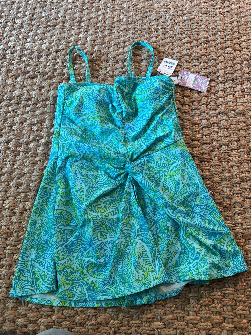 Stella Parker Floral Tag - Pink Blue Green Paisley Print. NEW with tags.